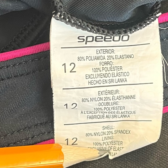 Speedo Swimsuit One Piece Black Pink 12 - Picture 5 of 5